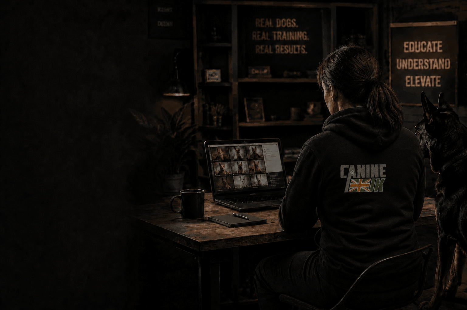A Canine UK educator preparing online learning