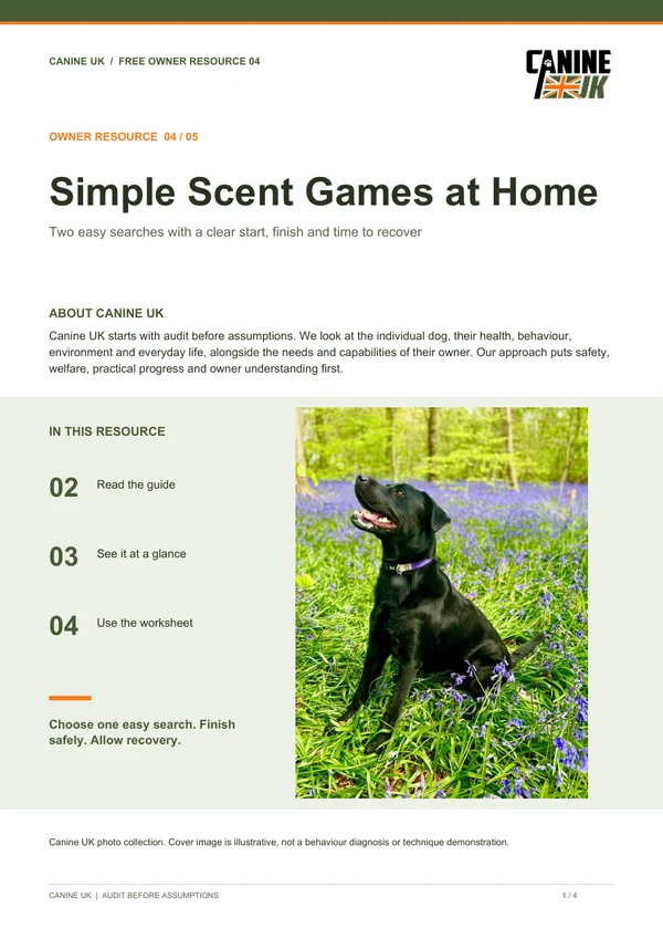 Simple Scent Games at Home guide cover