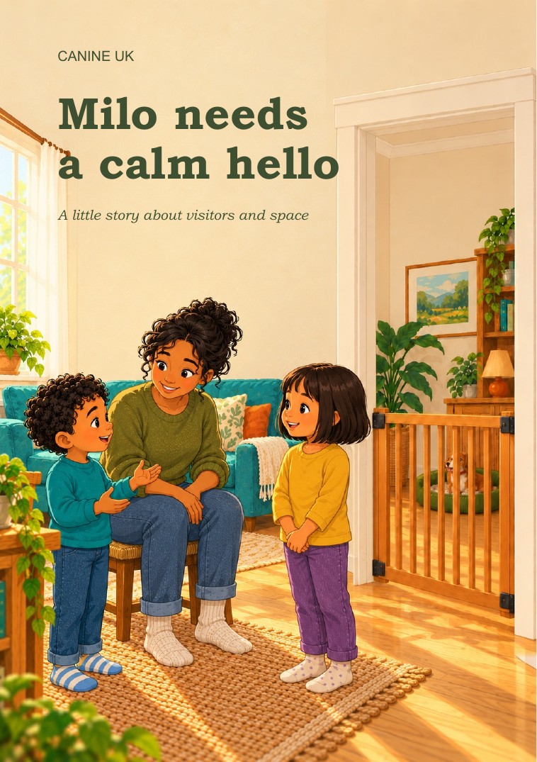 Milo needs a calm hello illustrated book cover